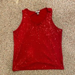 Accepting any offer on this listing! - Red Sequin Tank Top